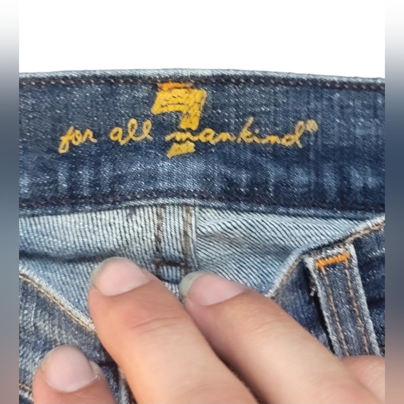 7 For All Mankind | Blue Flared Denim Jeans | Size: 25 - Picture 3 of 5
